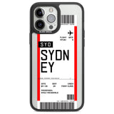 Personalised Sydney Boarding Pass Custom Phone Case iPhone 13 Pro Max / Black Impact Case,iPhone 14 Pro Max / Black Impact Case Blanc Space