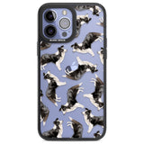 Border Collie Watercolour Dog Pattern Phone Case iPhone 13 Pro Max / Black Impact Case,iPhone 14 Pro Max / Black Impact Case Blanc Space