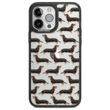 Dachshund (Black & Tan) Watercolour Dog Pattern Phone Case iPhone 13 Pro Max / Black Impact Case,iPhone 14 Pro Max / Black Impact Case Blanc Space