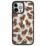 Labradoodle (Brown) Watercolour Dog Pattern Phone Case iPhone 13 Pro Max / Black Impact Case,iPhone 14 Pro Max / Black Impact Case Blanc Space