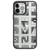 Abstract Lines: Mixed Pattern #2 Phone Case iPhone 13 Pro Max / Black Impact Case,iPhone 14 Pro Max / Black Impact Case Blanc Space