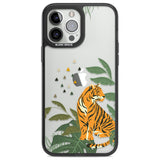 Large Tiger Clear Jungle Cat Pattern Phone Case iPhone 13 Pro Max / Black Impact Case,iPhone 14 Pro Max / Black Impact Case Blanc Space