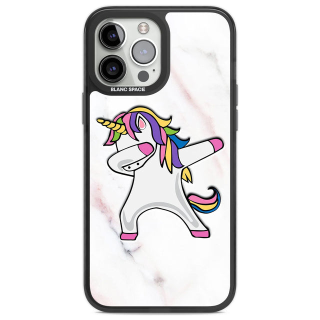 Designer Marble Unicorn Dab Phone Case iPhone 14 Pro Max / Black Impact Case,iPhone 13 Pro Max / Black Impact Case Blanc Space