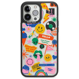 Nostalgic Stickers #1 Phone Case iPhone 13 Pro Max / Black Impact Case,iPhone 14 Pro Max / Black Impact Case Blanc Space