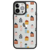 Cute Scandinavian Buildings Phone Case iPhone 13 Pro Max / Black Impact Case,iPhone 14 Pro Max / Black Impact Case Blanc Space