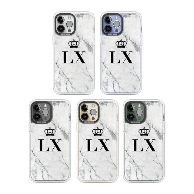 Personalised Initials with Crown on White Marble Custom Phone Case iPhone 15 Pro Max / Black Impact Case,iPhone 15 Plus / Black Impact Case,iPhone 15 Pro / Black Impact Case,iPhone 15 / Black Impact Case,iPhone 15 Pro Max / Impact Case,iPhone 15 Plus / Impact Case,iPhone 15 Pro / Impact Case,iPhone 15 / Impact Case,iPhone 15 Pro Max / Magsafe Black Impact Case,iPhone 15 Plus / Magsafe Black Impact Case,iPhone 15 Pro / Magsafe Black Impact Case,iPhone 15 / Magsafe Black Impact Case,iPhone 14 Pro Max / Black 