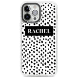 Personalised Black Bar & Dots Custom Phone Case iPhone 13 Pro Max / Impact Case,iPhone 14 Pro Max / Impact Case Blanc Space