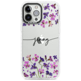 Personalised Purple Violets Custom Phone Case iPhone 13 Pro Max / Impact Case,iPhone 14 Pro Max / Impact Case Blanc Space