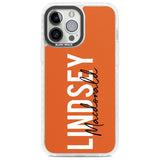 Personalised Bold Name: Orange Custom Phone Case iPhone 13 Pro Max / Impact Case,iPhone 14 Pro Max / Impact Case Blanc Space