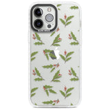 Christmas Holly Pattern Phone Case iPhone 13 Pro Max / Impact Case,iPhone 14 Pro Max / Impact Case Blanc Space