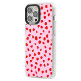 Red on Pink Dalmatian Polka Dot Spots