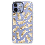 Golden Retriever Watercolour Dog Pattern Phone Case iPhone 13 Pro Max / Impact Case,iPhone 14 Pro Max / Impact Case Blanc Space