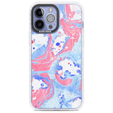 Pink, Blue & White Marbled Paper Pattern