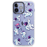 Astronaut Pattern Phone Case iPhone 13 Pro Max / Impact Case,iPhone 14 Pro Max / Impact Case Blanc Space