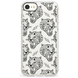 Black Tiger Roar Pattern Impact Phone Case for iPhone SE 8 7 Plus