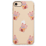 Waving Cat Pattern Impact Phone Case for iPhone SE 8 7 Plus