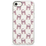 Pink and Blue Cat Pattern Impact Phone Case for iPhone SE 8 7 Plus