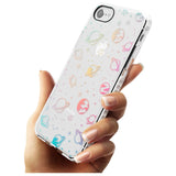 Outer Space Outlines: Pastels on Clear Slim TPU Phone Case for iPhone SE 8 7 Plus