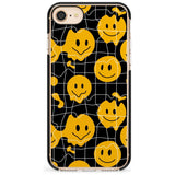 Acid Face Grid Pattern Black Impact Phone Case for iPhone SE 8 7 Plus