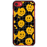 Acid Face Grid Pattern Black Impact Phone Case for iPhone SE 8 7 Plus