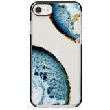 Blue, White & Yellow Agate Gemstone Black Impact Phone Case for iPhone SE 8 7 Plus