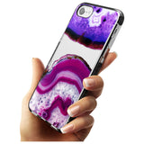 Purple & White Gemstone Crystal Clear Design Black Impact Phone Case for iPhone SE 8 7 Plus