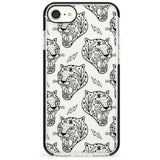 Black Tiger Roar Pattern Black Impact Phone Case for iPhone SE 8 7 Plus