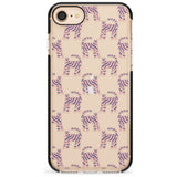 Pink and Blue Cat Pattern Black Impact Phone Case for iPhone SE 8 7 Plus