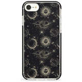 Large Suns, Moons & Clouds Pink Fade Impact Phone Case for iPhone SE 8 7 Plus