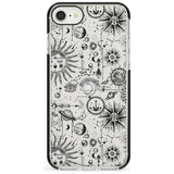 Suns & Planets Vintage Astrological Black Impact Phone Case for iPhone SE 8 7 Plus