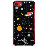 Custom Cute Cartoon Planets Pink Fade Impact Phone Case for iPhone SE 8 7 Plus