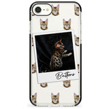 Personalised Bengal Cat Photo Black Impact Phone Case for iPhone SE 8 7 Plus