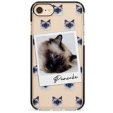 Personalised Burmese Cat Photo Black Impact Phone Case for iPhone SE 8 7 Plus