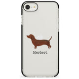 Hand Painted Sausage Dog Black Impact Phone Case for iPhone SE 8 7 Plus