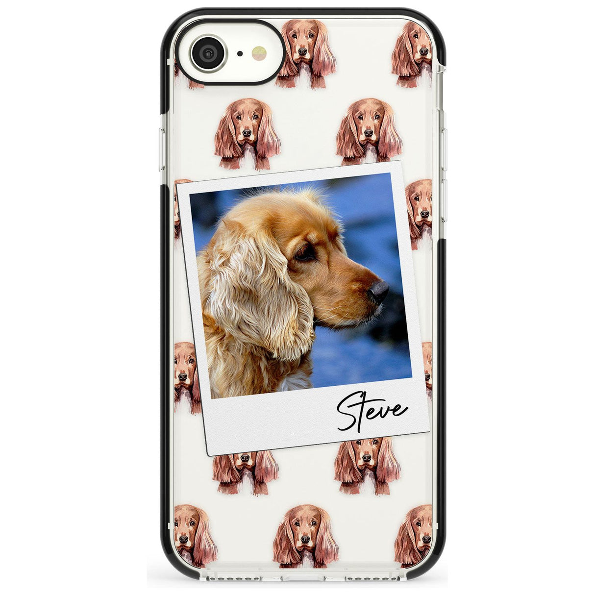 Cocker Spaniel - Custom Dog Photo Pink Fade Impact Phone Case for iPhone SE 8 7 Plus