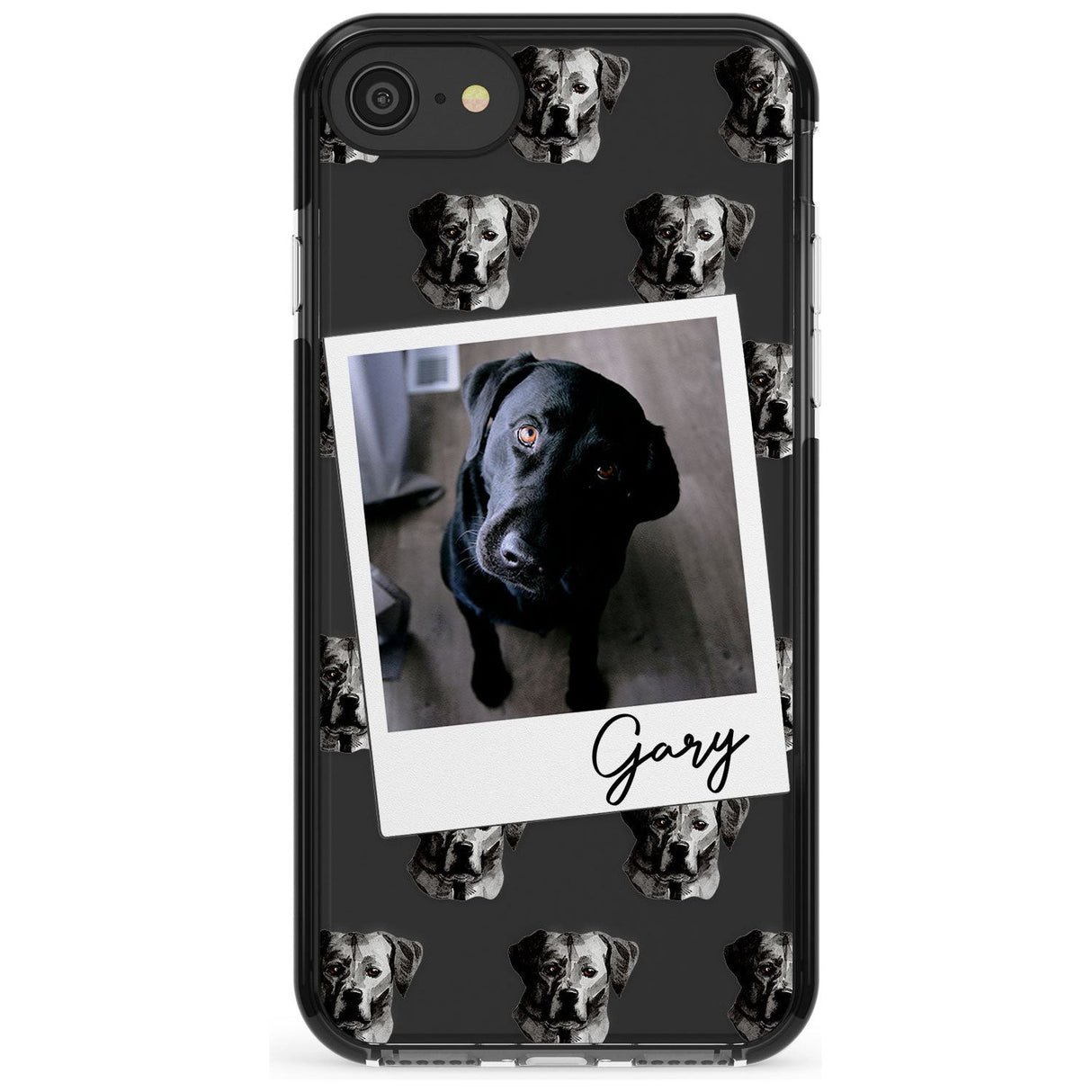 Labrador, Black - Custom Dog Photo Pink Fade Impact Phone Case for iPhone SE 8 7 Plus