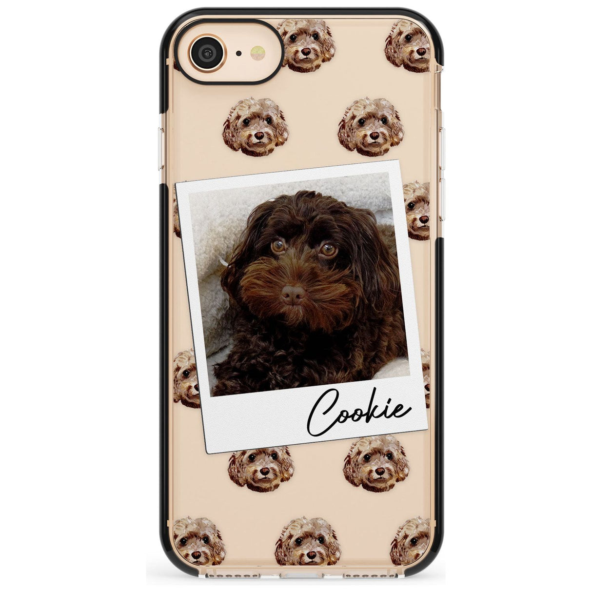 Cockapoo, Brown - Custom Dog Photo Pink Fade Impact Phone Case for iPhone SE 8 7 Plus