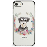 Miniature Schnauzer - Watercolour Dog Portrait Black Impact Phone Case for iPhone SE 8 7 Plus