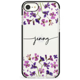 Custom Violet Flowers Pink Fade Impact Phone Case for iPhone SE 8 7 Plus