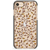 Personalised Autumn Leaves Pattern Black Impact Phone Case for iPhone SE 8 7 Plus