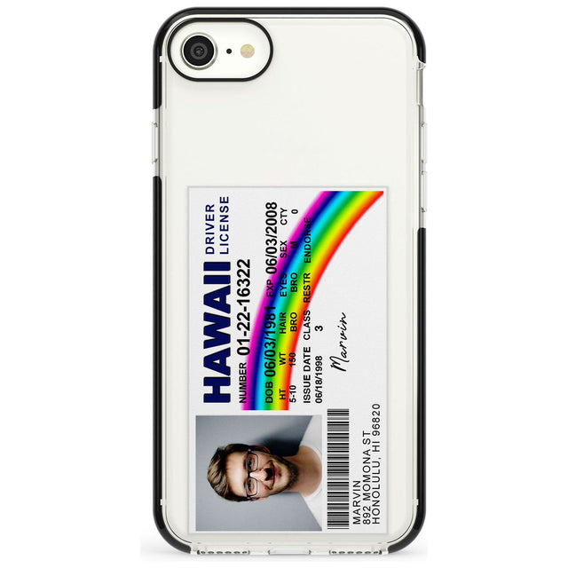 Personalised Hawaii Driving License Black Impact Phone Case for iPhone SE 8 7 Plus