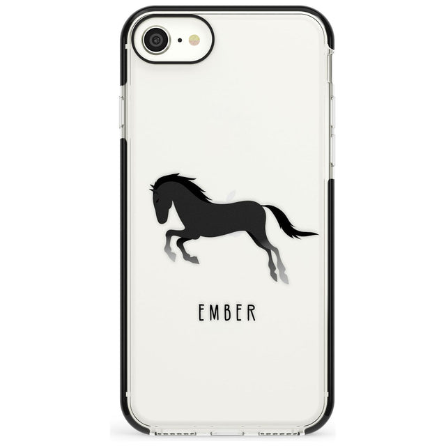 Personalised Black Horse Black Impact Phone Case for iPhone SE 8 7 Plus