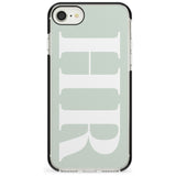 White & Seafoam Green Personalised iPhone Case  Black Impact Custom Phone Case - Case Warehouse