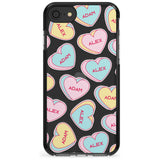 Custom Text Love Hearts Pink Fade Impact Phone Case for iPhone SE 8 7 Plus