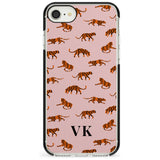 Safari Tiger Pattern on Pink iPhone Case  Black Impact Custom Phone Case - Case Warehouse