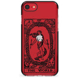 The World Tarot Card - Transparent Pink Fade Impact Phone Case for iPhone SE 8 7 Plus