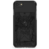 The Lovers Tarot Card - Transparent Pink Fade Impact Phone Case for iPhone SE 8 7 Plus