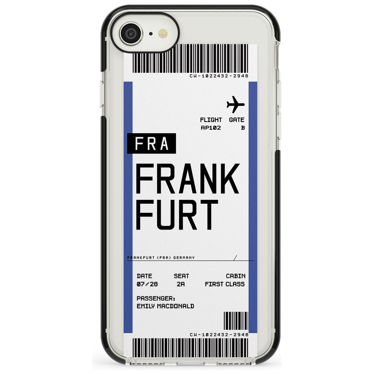 Frankfurt Boarding Pass iPhone Case  Black Impact Custom Phone Case - Case Warehouse