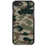 Green and Brown Camo Black Impact Phone Case for iPhone SE 8 7 Plus