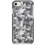 Dark Grey Cat Camouflage Pattern iPhone Case  Black Impact Phone Case - Case Warehouse